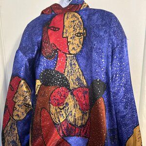 Maggie Lawrence Abstract Art Picasso Vintage 90's Jacket - Showstopper 2X